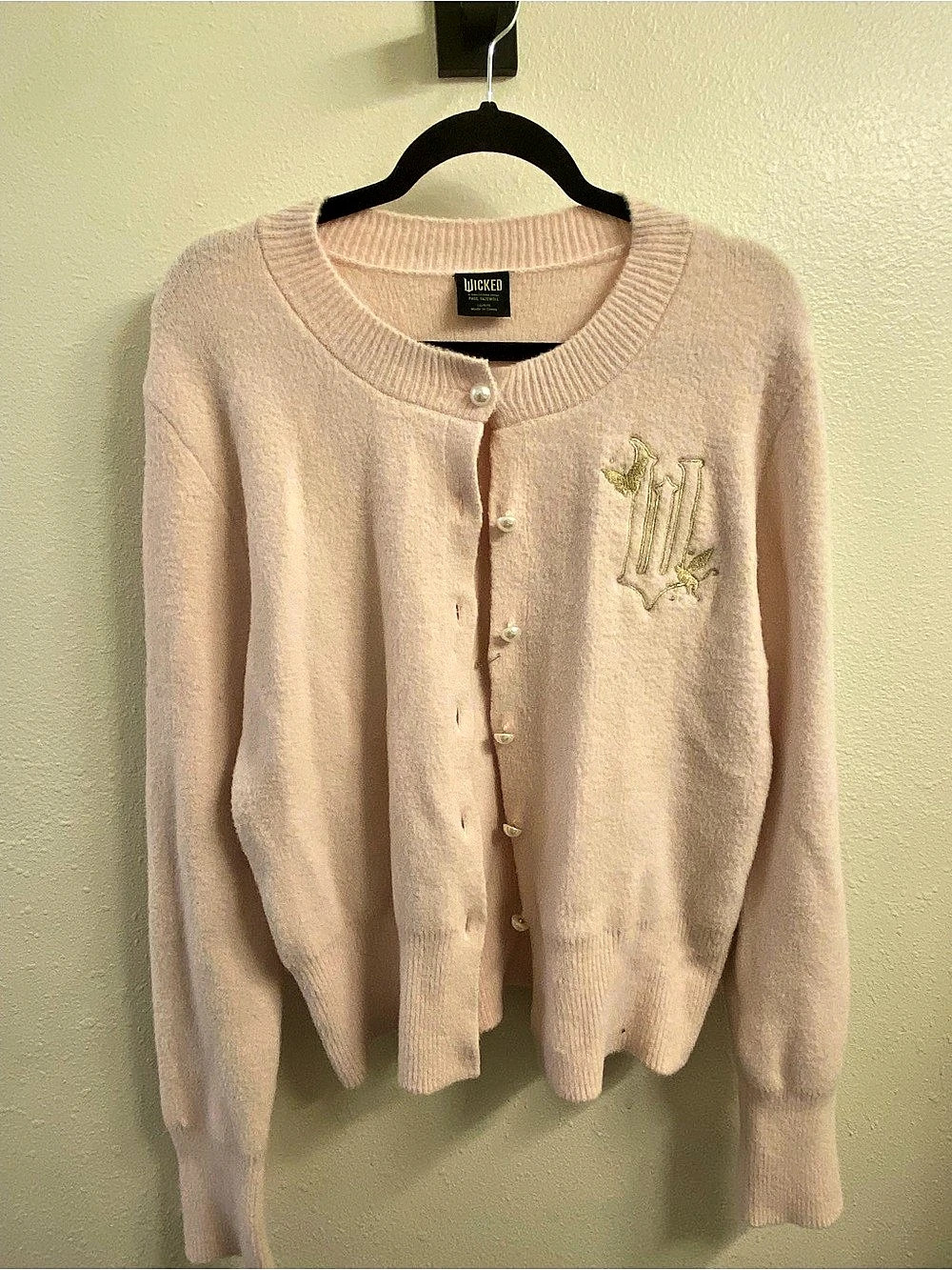 Wicked Pink Embroidered Cardigan Like New